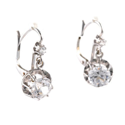 Boucles d'oreilles Dormeuses en or blanc et zirconiums