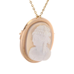 Broche Pendentif en or rose, camée et agate
