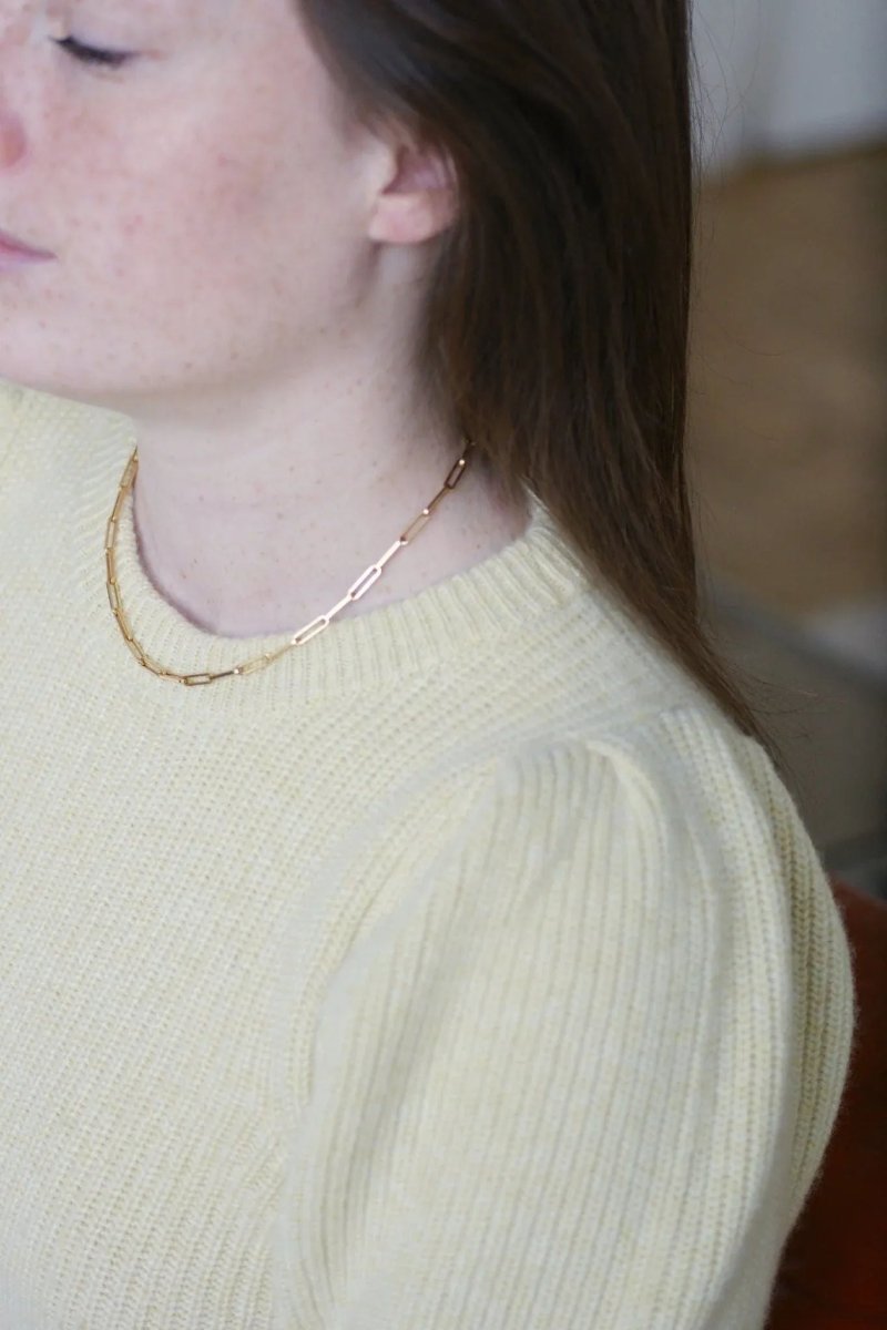 Chaîne maille rectangle or jaune - Castafiore