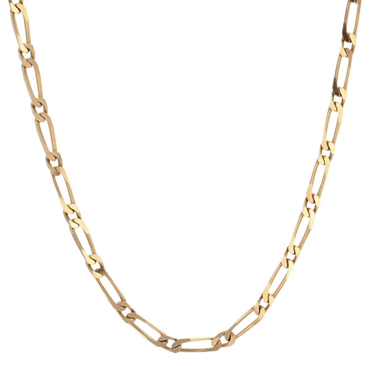 Chaine MASSIVE Gourmette alternée en or jaune - Castafiore