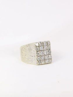 Chevalière vintage en or pavée de diamants - Castafiore