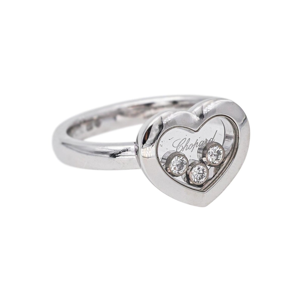 Chopard Bague Happy Diamond Or blanc Diamant - Castafiore