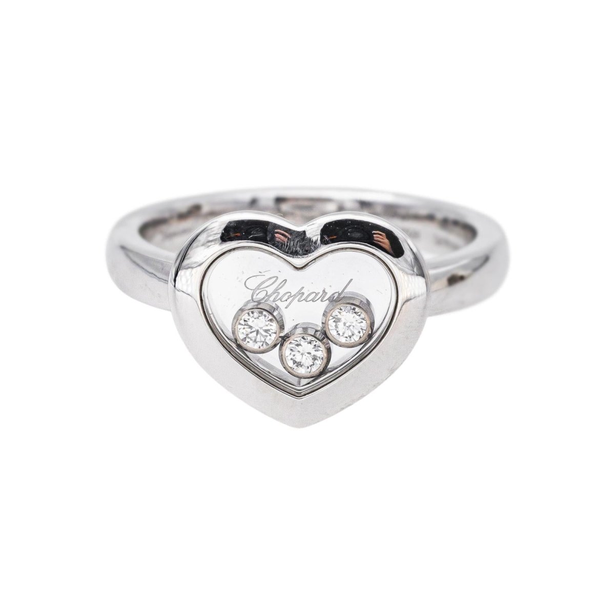 Chopard Bague Happy Diamond Or blanc Diamant - Castafiore