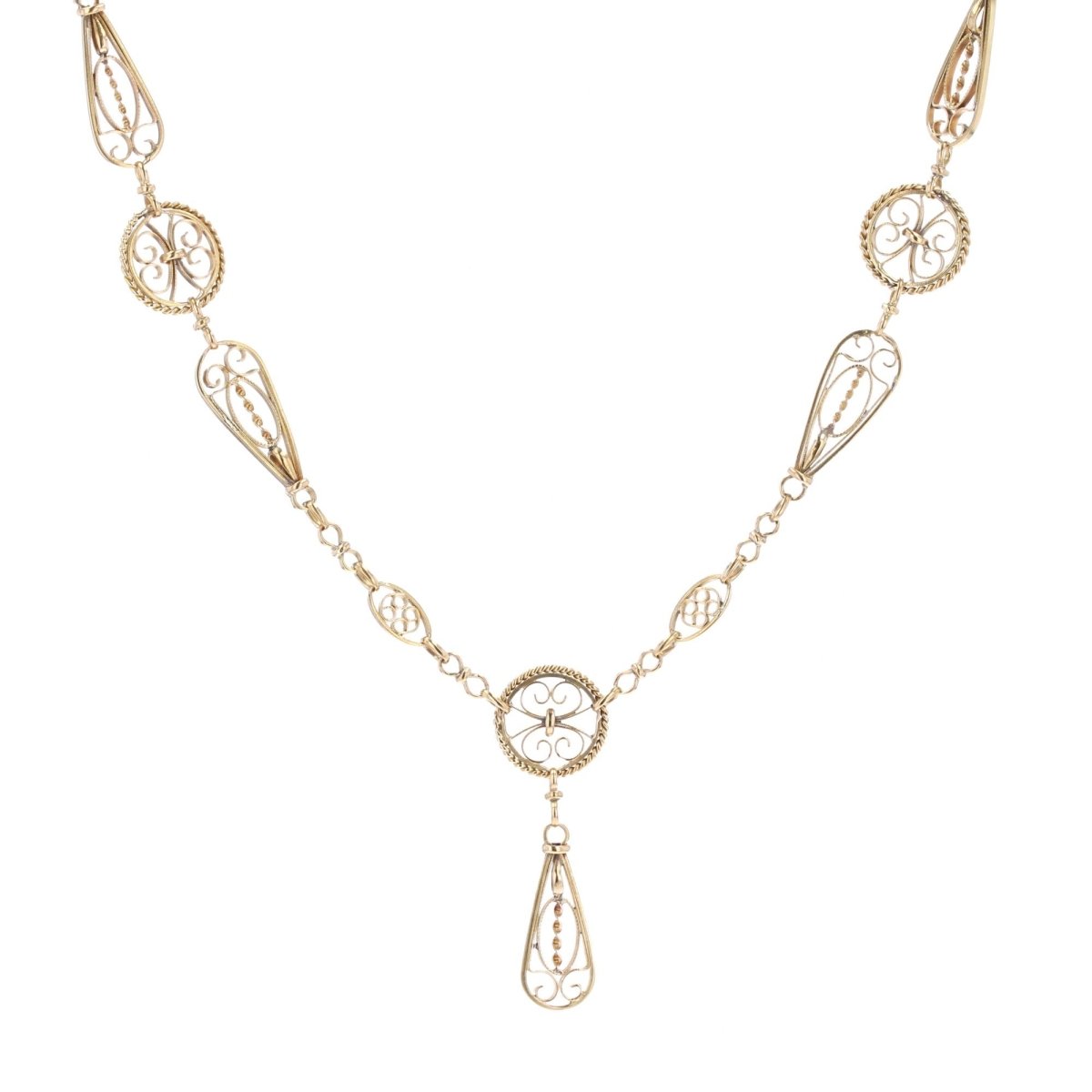 Collier ANCIEN Filigrané en or jaune - Castafiore