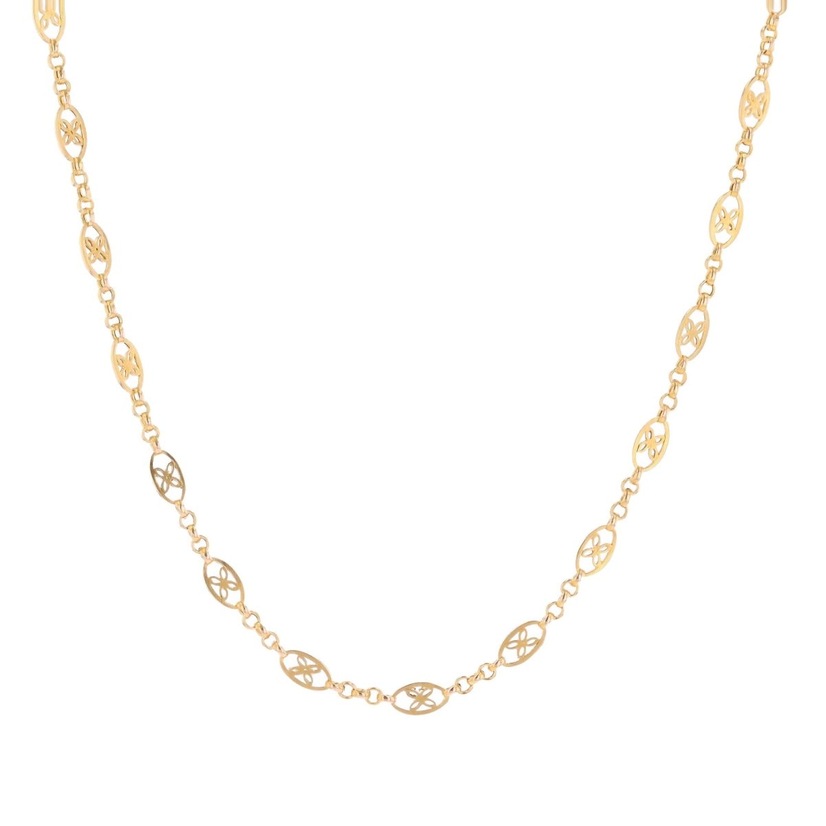 Collier ancien motifs ajourés en or jaune - Castafiore