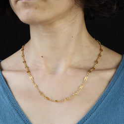 Collier ancien motifs ajourés en or jaune - Castafiore