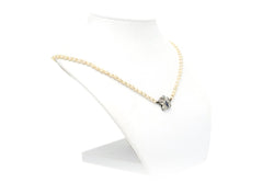 Collier Art Nouveau en or blanc, saphir et diamants - Castafiore