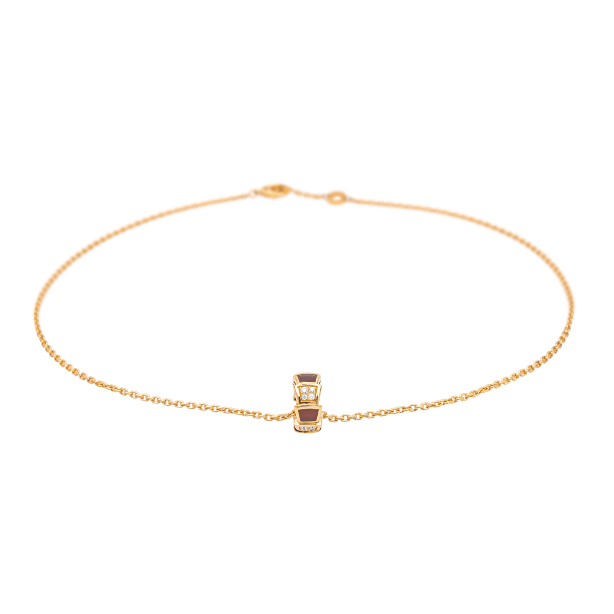 Collier BULGARI "Vipère" en or rose, cormaline et diamants - Castafiore