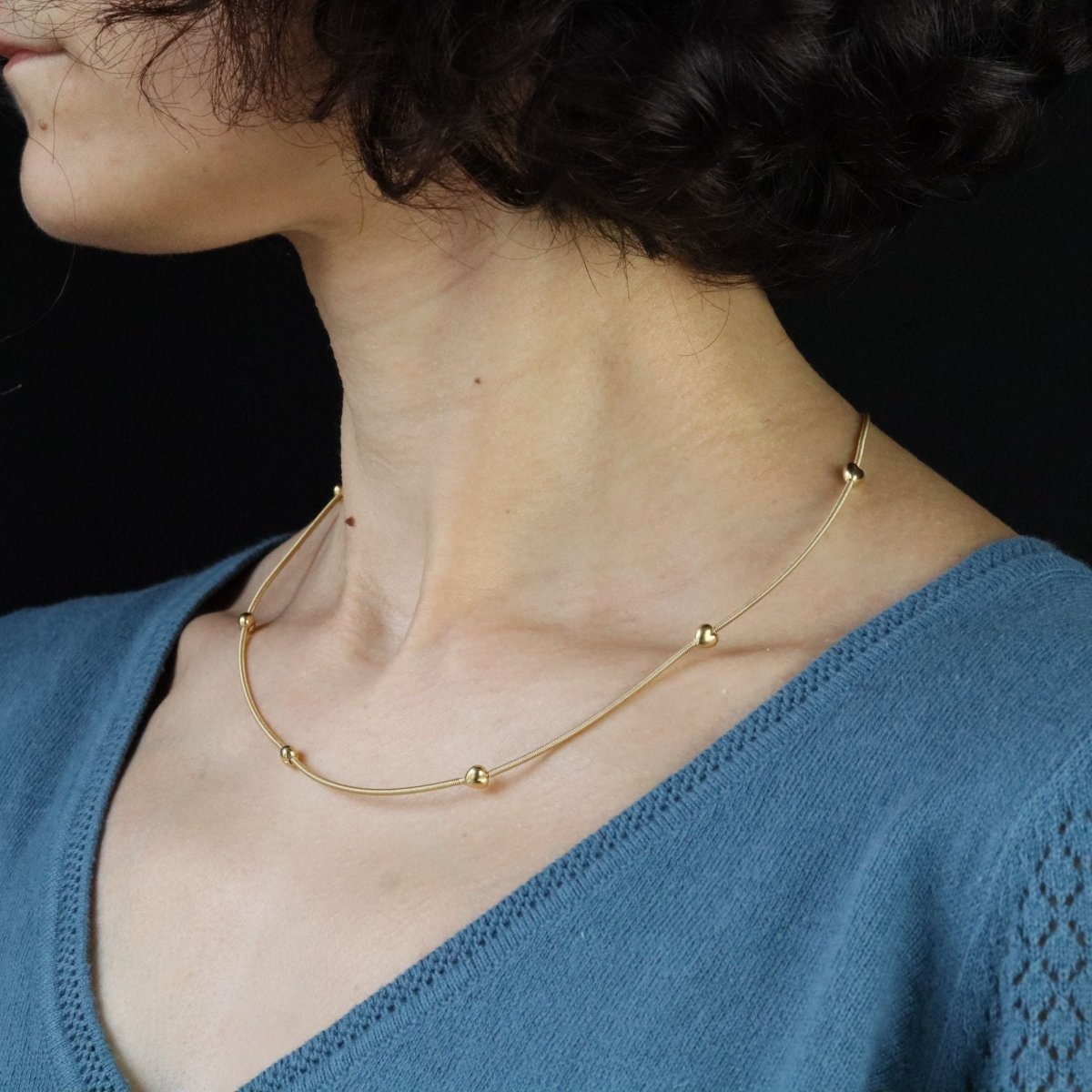 Collier câble en or jaune - Castafiore