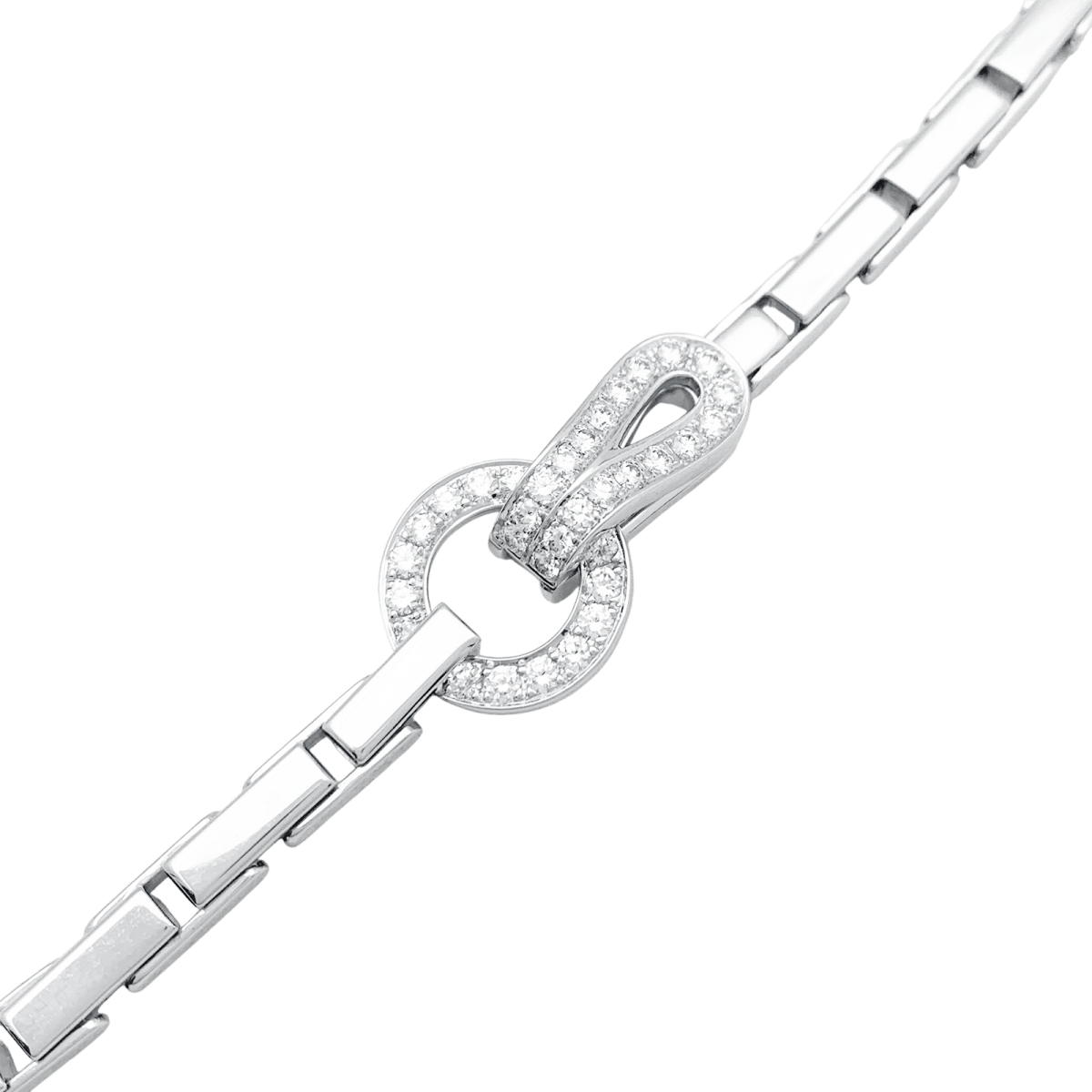 Collier Cartier "Agrafe" en or blanc et diamants. - Castafiore