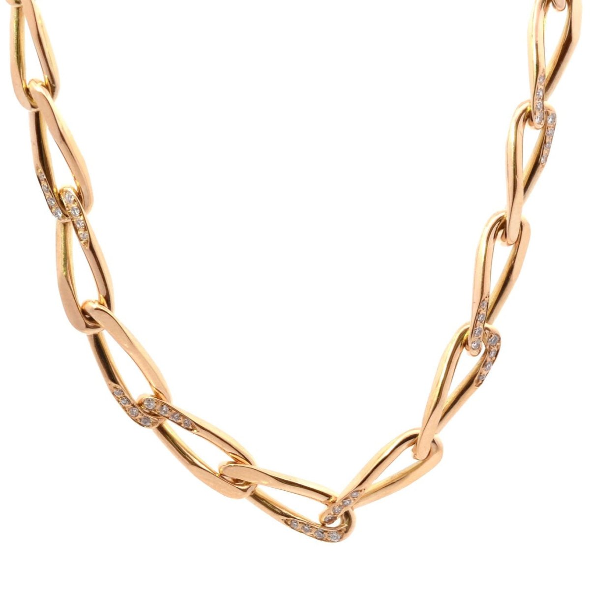 Collier Chaîne CARTIER "Maille Cheval" en or jaune et diamants - Castafiore