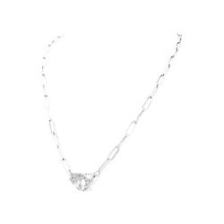 Collier Chaîne DINH VAN "Menottes R12" en or blanc et diamants - Castafiore