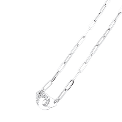 Collier Chaîne DINH VAN "Menottes R12" en or blanc et diamants - Castafiore