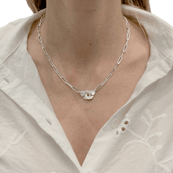 Collier Chaîne DINH VAN "Menottes R12" en or blanc et diamants - Castafiore