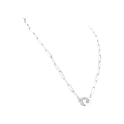 Collier Chaîne DINH VAN "Menottes R12" en or blanc et diamants - Castafiore