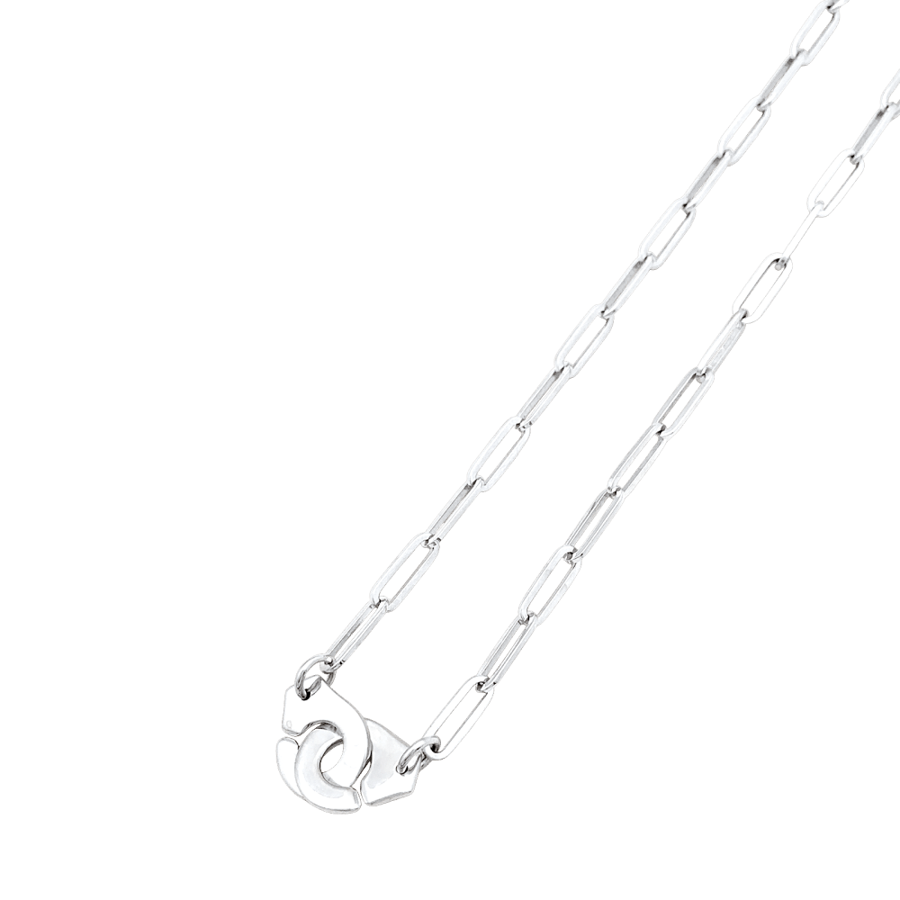 Collier Chaîne DINH VAN "Menottes R12" en or blanc et diamants - Castafiore