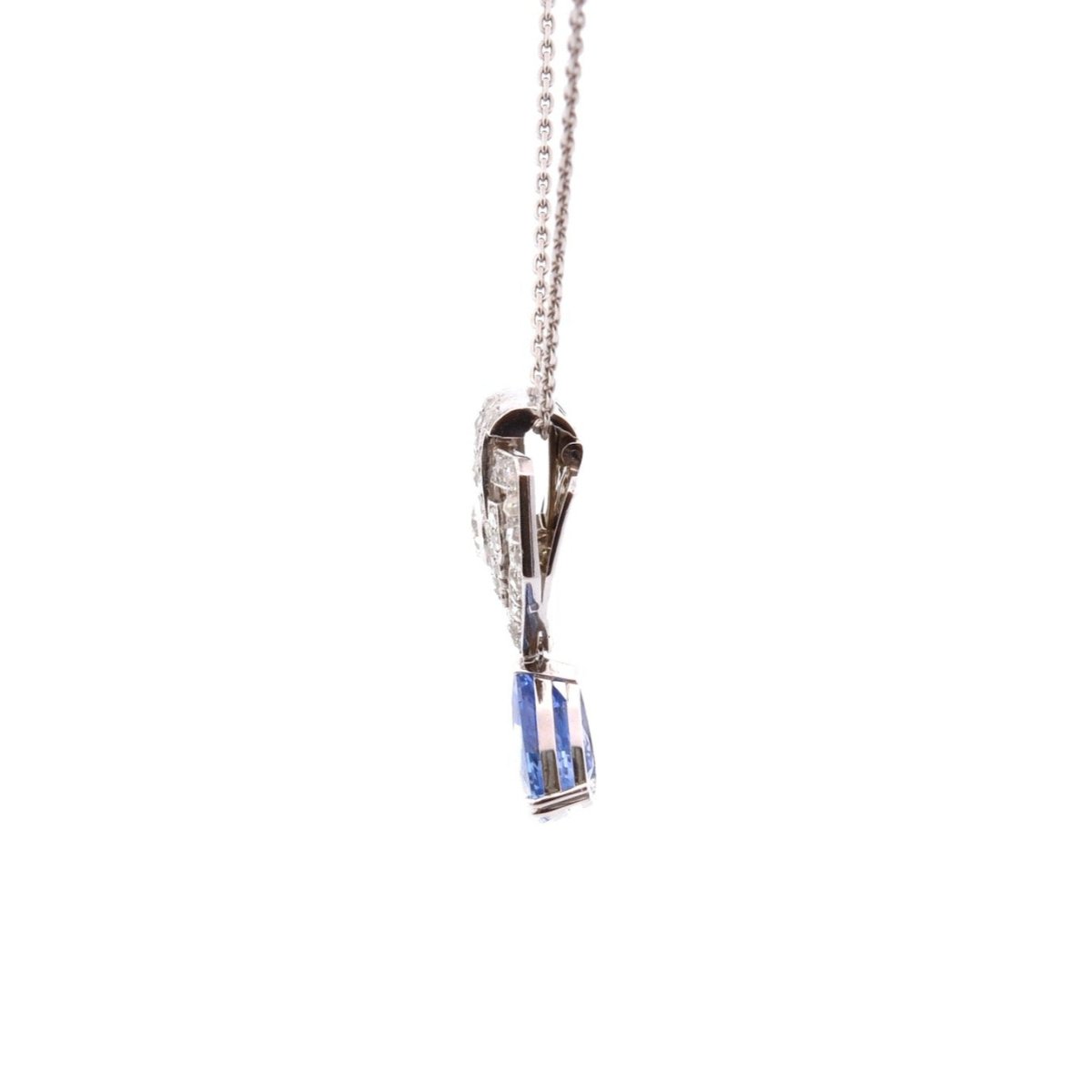 Collier chaîne en or, platine, saphir et diamants - Castafiore