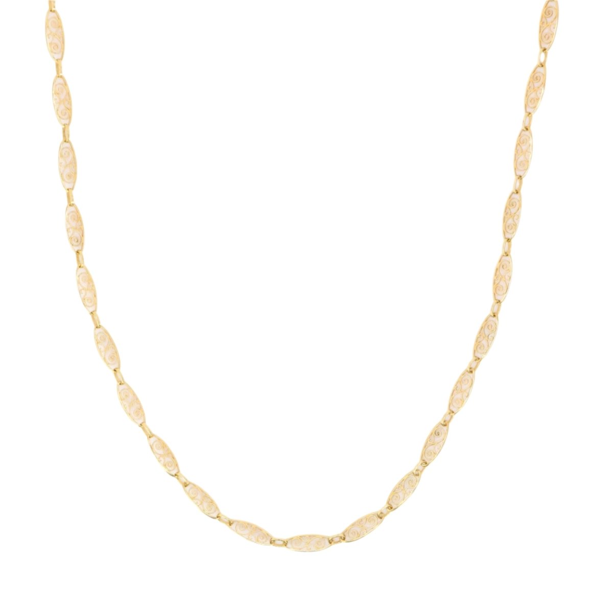 Collier chaîne maille filigrane or jaune - Castafiore