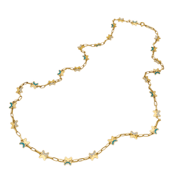 Collier CHAUMET Plique - à - jour en or jaune et émail - Castafiore