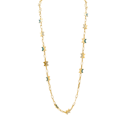 Collier CHAUMET Plique - à - jour en or jaune et émail - Castafiore