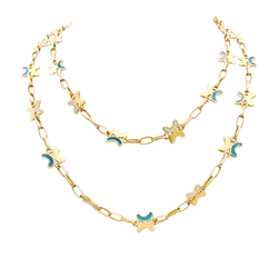 Collier CHAUMET Plique - à - jour en or jaune et émail - Castafiore