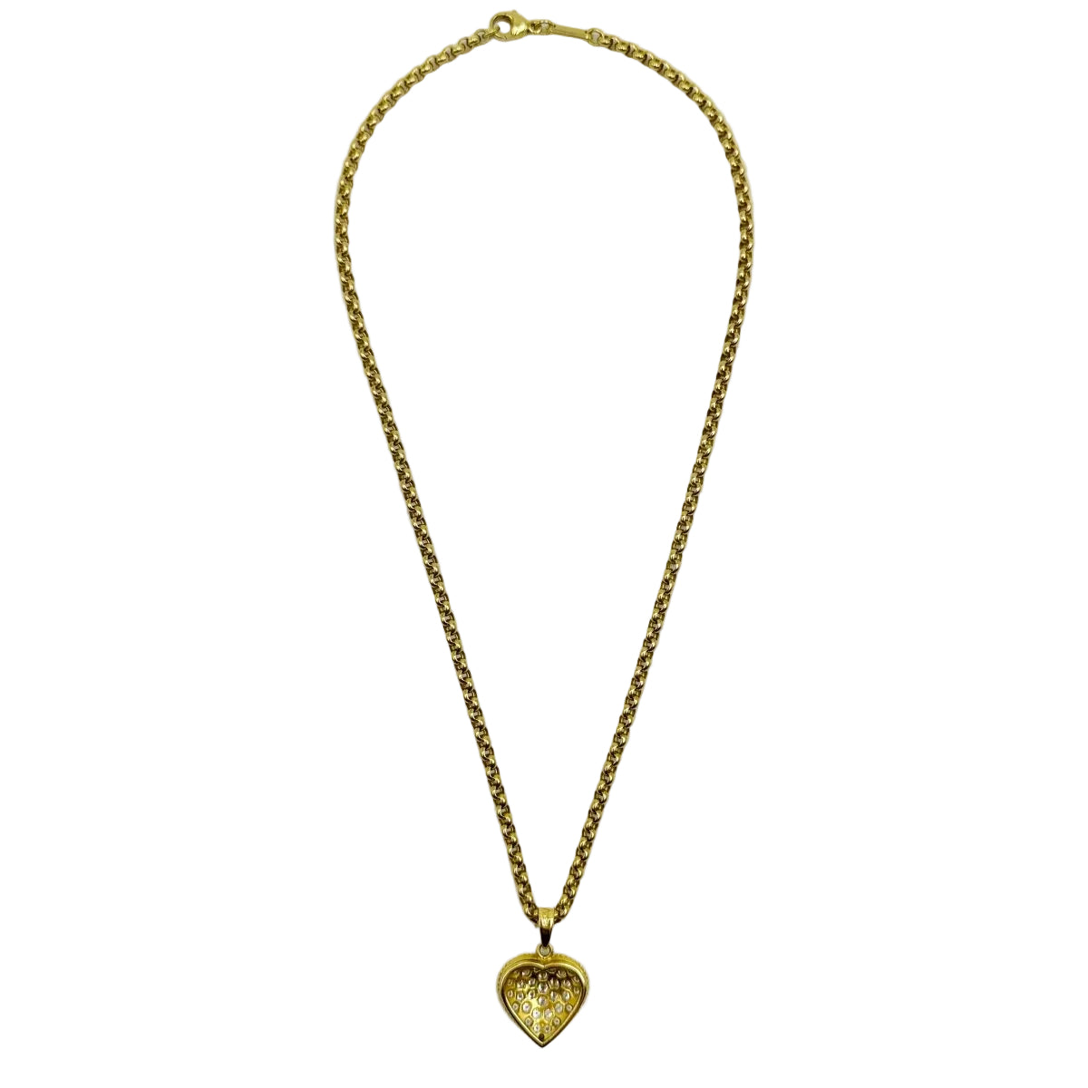 Collier Coeur, avec chaine signée CHOPARD or jaune et diamants - Castafiore