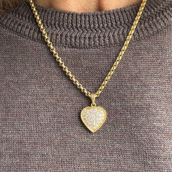 Collier Coeur, avec chaine signée CHOPARD or jaune et diamants - Castafiore
