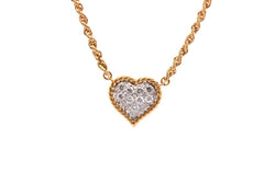 Collier cœur en or, platine et diamants - Castafiore