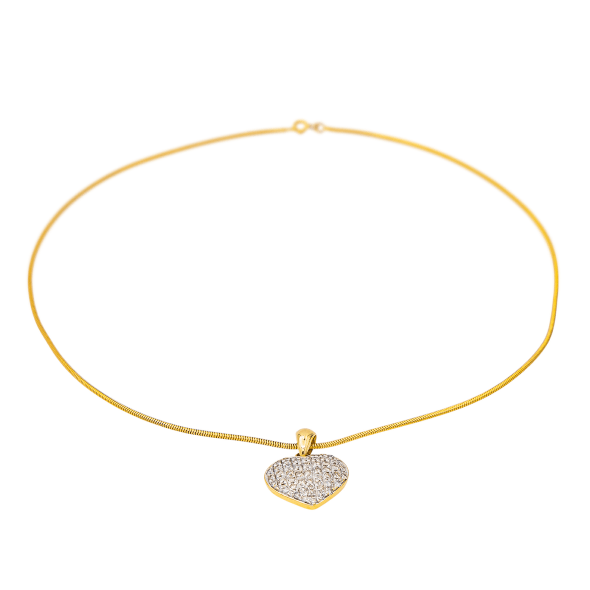 Collier Coeur Or jaune Diamant - Castafiore