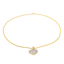 Collier Coeur Or jaune Diamant - Castafiore