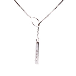 Collier Cravate GUCCI "Link to love" en or blanc - Castafiore