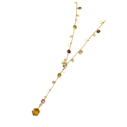 Collier Cravate PIAGET "Magic Garden Limelight" en or jaune, améthystes, citrines, grenats et diamants - Castafiore