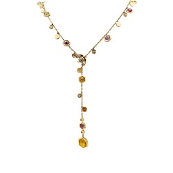Collier Cravate PIAGET "Magic Garden Limelight" en or jaune, améthystes, citrines, grenats et diamants - Castafiore