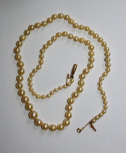 Collier de 90 perles de culture en chute, fermoir or jaune - Castafiore