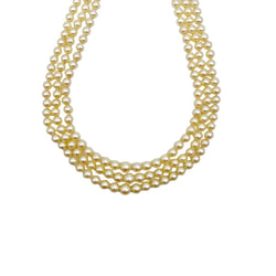 Collier de Perles trois rangs en perle de culture, or blanc et diamants - Castafiore