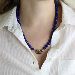 DINH VAN Collier menottes R15 or jaune lapis lazuli
