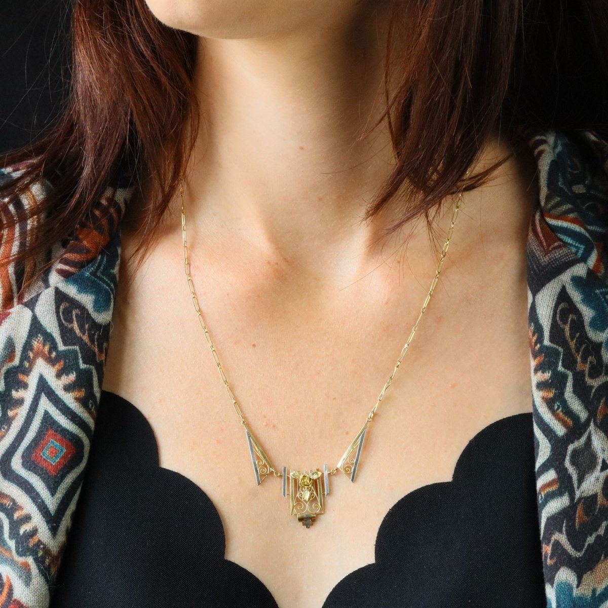 Collier Draperie en or blanc et or jaune - Castafiore