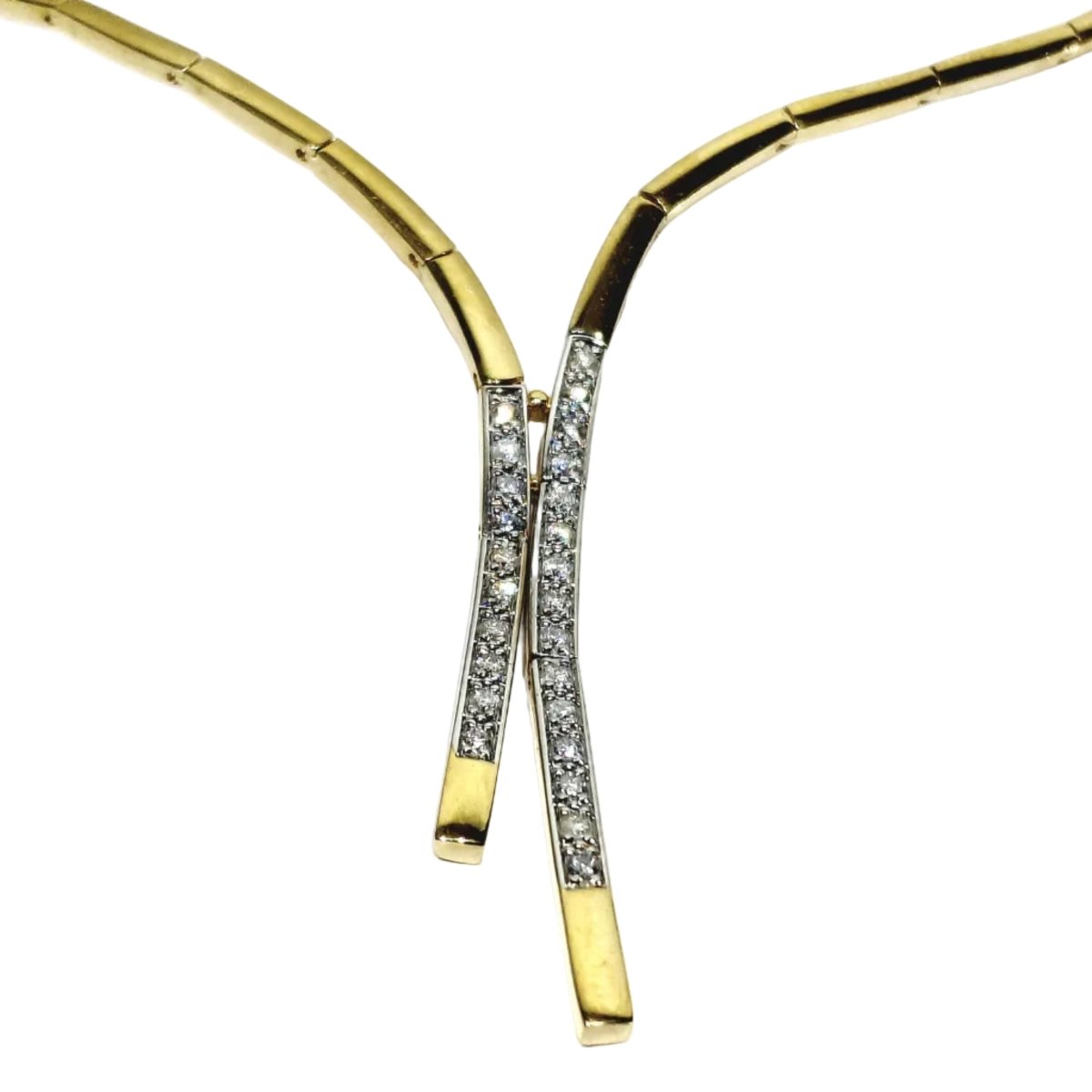 Collier Draperie en or champagne et diamants - Castafiore