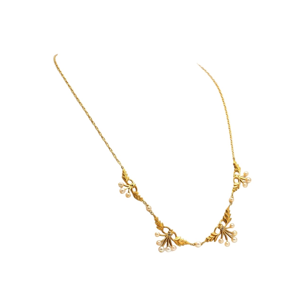 Collier Draperie en or jaune et perles - Castafiore