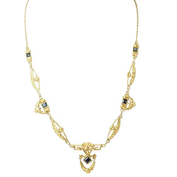 Collier Draperie en or jaune et saphirs - Castafiore