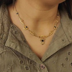 Collier Draperie en or jaune et saphirs - Castafiore