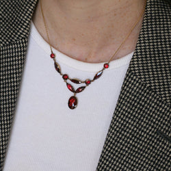 Collier Draperie en or jaune, or rose et grenats - Castafiore
