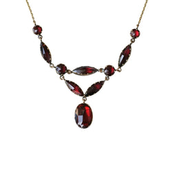 Collier Draperie en or jaune, or rose et grenats - Castafiore