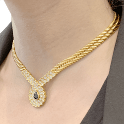 Collier Draperie VAN CLEEF & ARPELS en or jaune, saphir et diamants - Castafiore