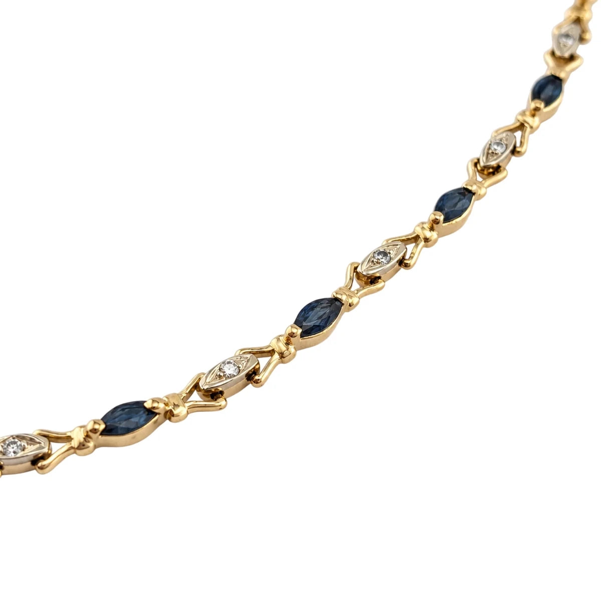 Collier en or blanc, or jaune, saphirs et diamants - Castafiore