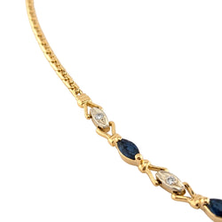 Collier en or blanc, or jaune, saphirs et diamants - Castafiore