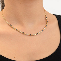 Collier en or blanc, or jaune, saphirs et diamants - Castafiore