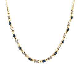 Collier en or blanc, or jaune, saphirs et diamants - Castafiore