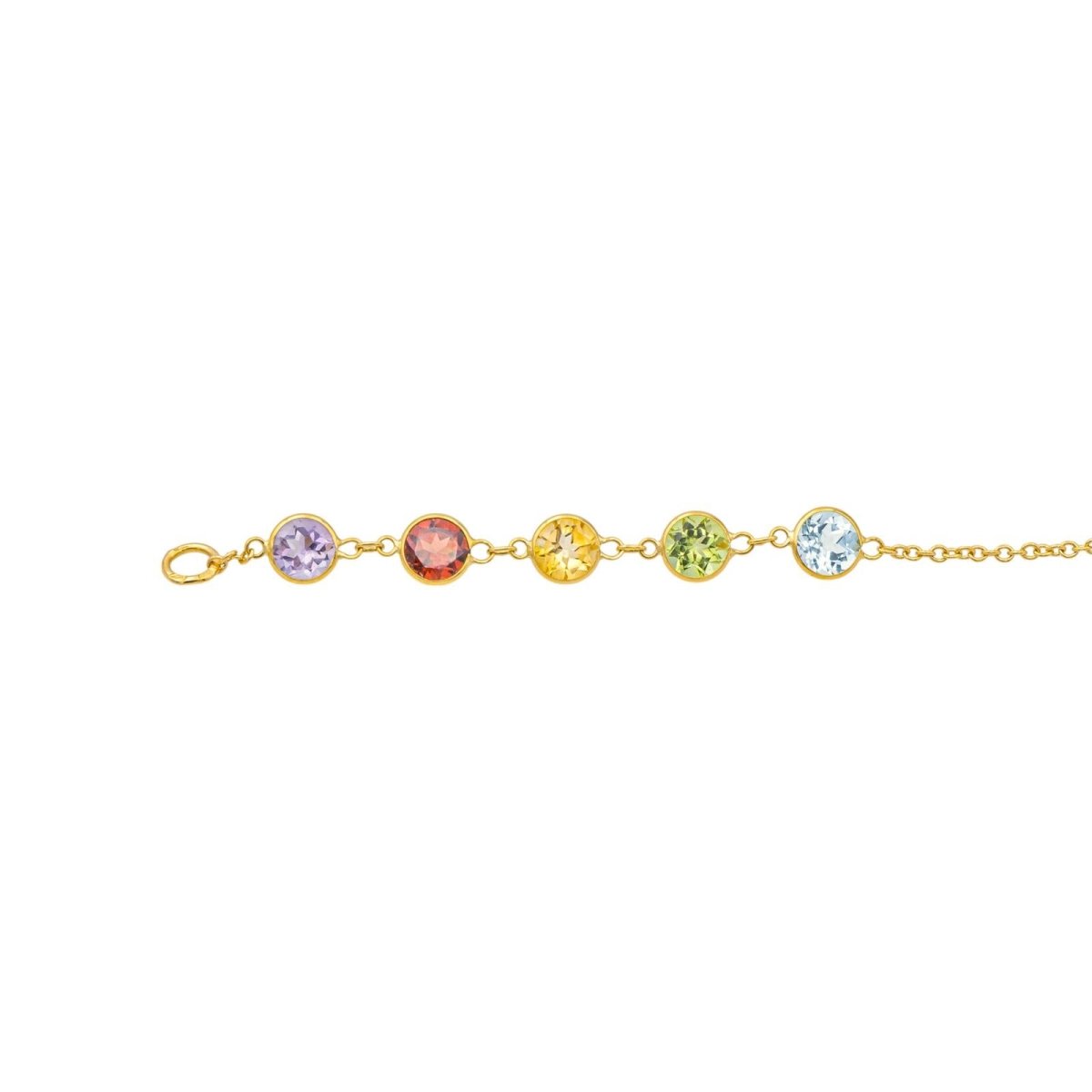 Collier en or jaune, améthystes, grenats, citrines, topazes et grenat - Castafiore