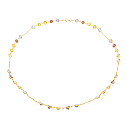 Collier en or jaune, améthystes, grenats, citrines, topazes et grenat - Castafiore